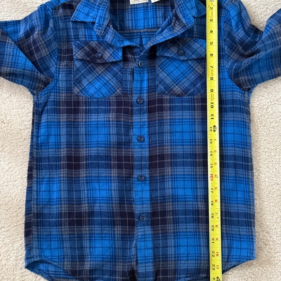 LL Bean Boys Flannel Blue Plaid Size M - Picture 10 of 11